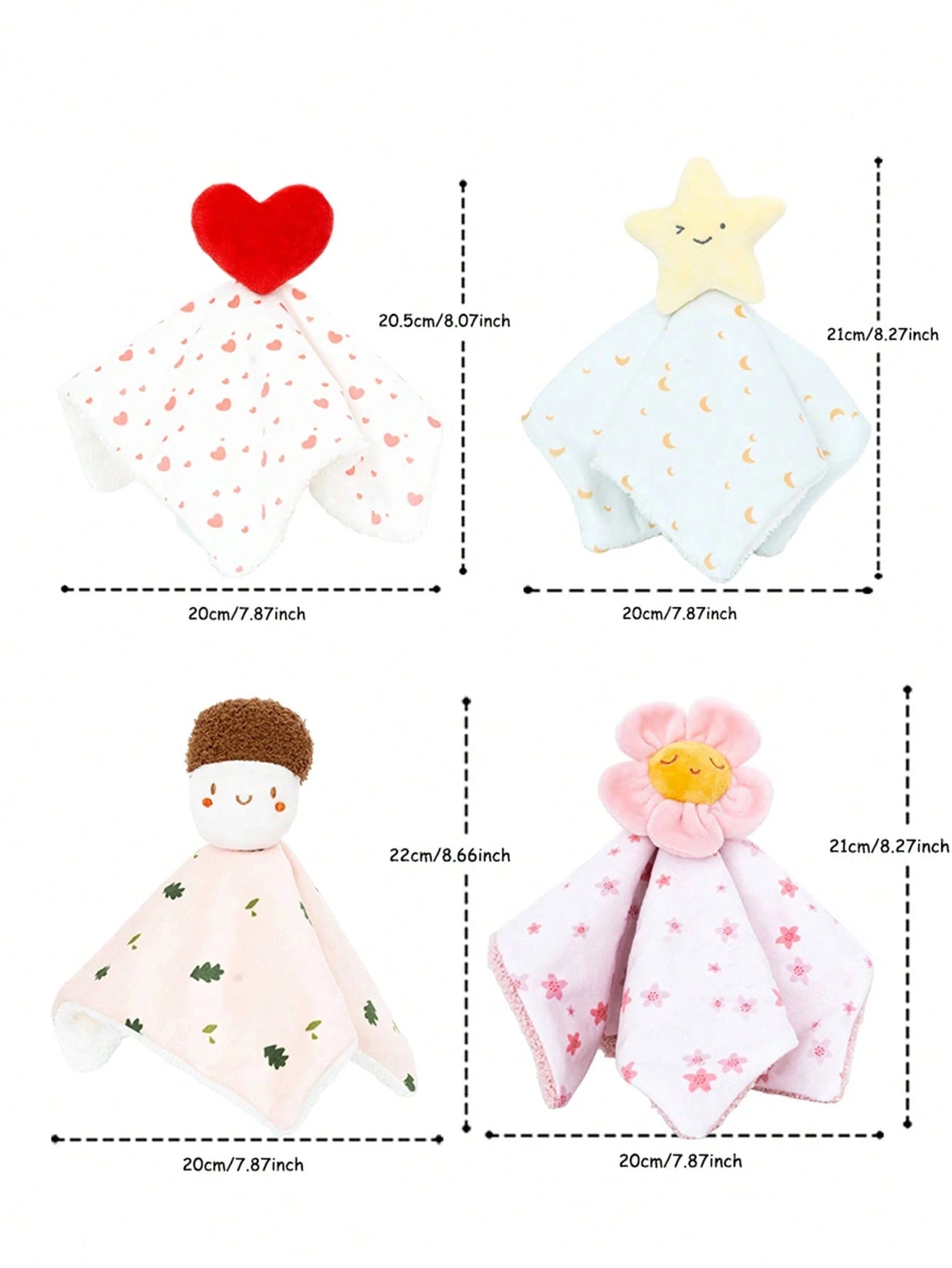 1pc Stuffed Baby Security Blanket Soft Plush Loveys For Babies Cute Cartoon Character Snuggle Blanket For Newborn Infants Toddlers Soothing Comfort Toy For Baby Shower Gift