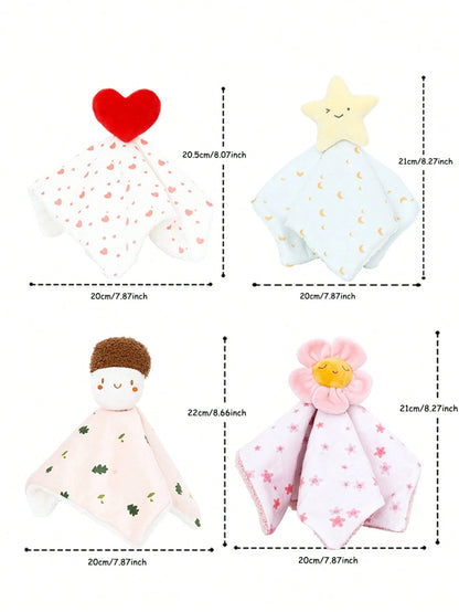 1pc Stuffed Baby Security Blanket Soft Plush Loveys For Babies Cute Cartoon Character Snuggle Blanket For Newborn Infants Toddlers Soothing Comfort Toy For Baby Shower Gift