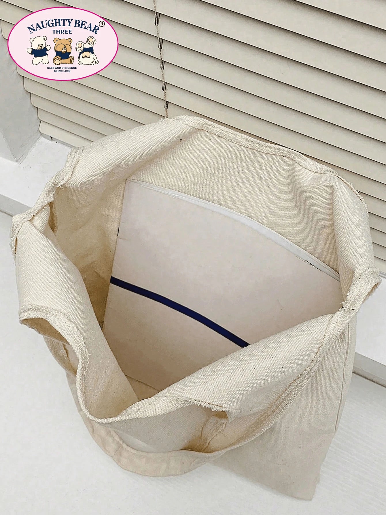1pc Stylish Beige Canvas Tote Bag With 1989 New York Letter Print & Vest Handles For Women, Portable Shopping Bag For Going Out,Preppy Book Bag For Book Week, Tote Bags For Students, Multiple Compartm