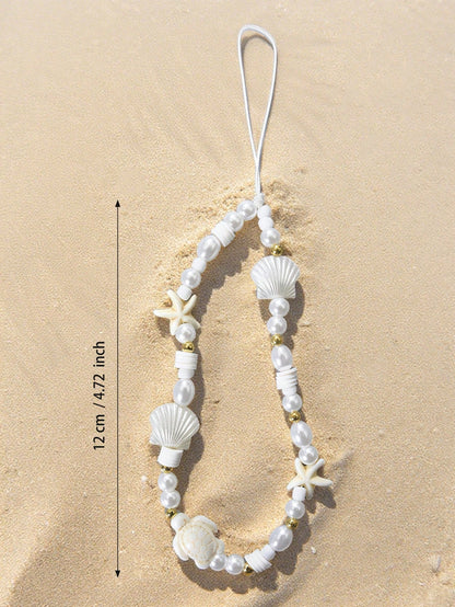 1pc Summer Ocean Creature Vacation Style Beaded Smartphone Lanyard Phone Strap Travel Vacation Accessory Pendant Phone Decoration Phone Accessory Smartphone Wristband Smartphone Shoulder Bag (Due To S