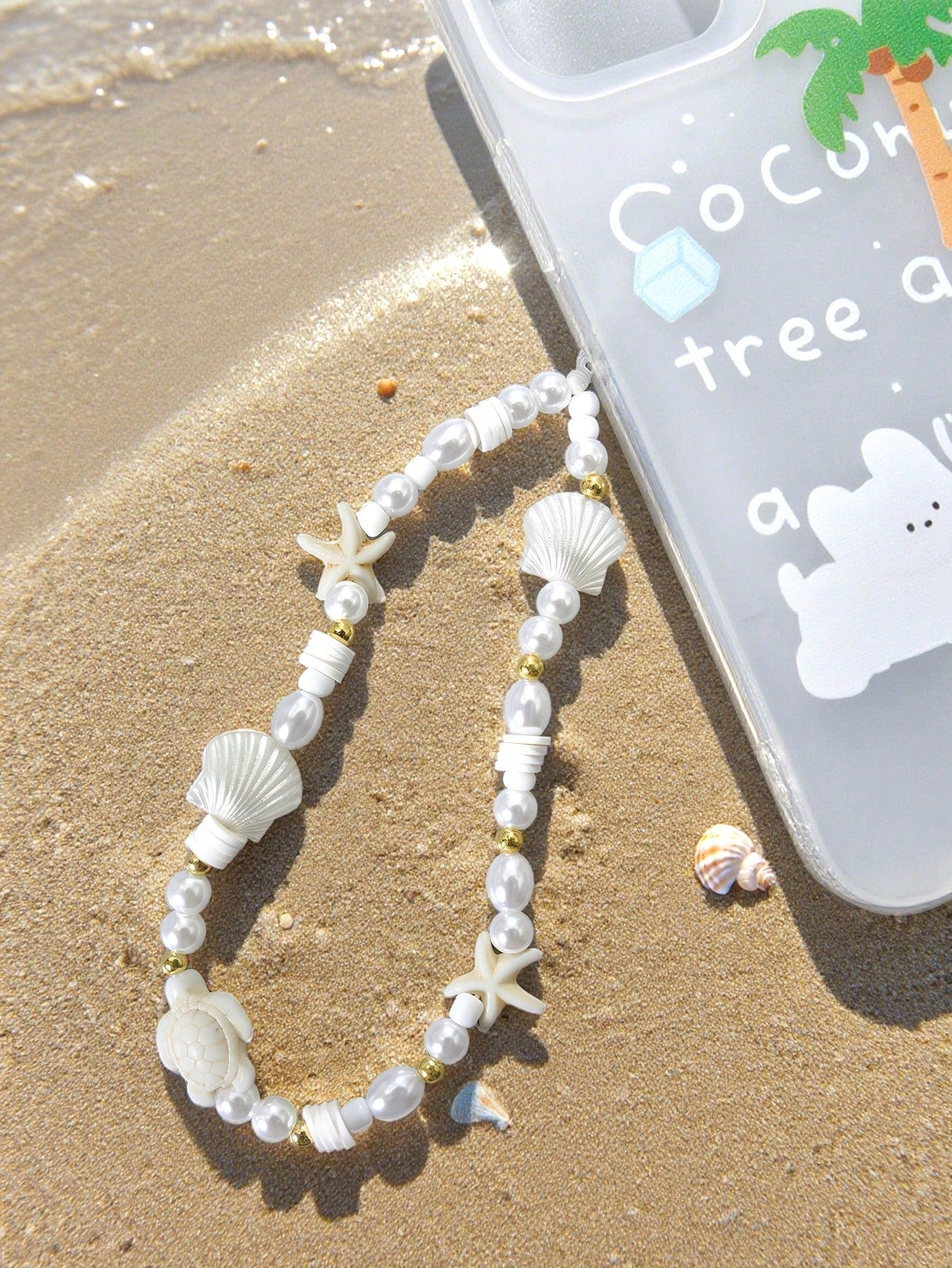 1pc Summer Ocean Creature Vacation Style Beaded Smartphone Lanyard Phone Strap Travel Vacation Accessory Pendant Phone Decoration Phone Accessory Smartphone Wristband Smartphone Shoulder Bag (Due To S