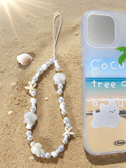 1pc Summer Ocean Creature Vacation Style Beaded Smartphone Lanyard Phone Strap Travel Vacation Accessory Pendant Phone Decoration Phone Accessory Smartphone Wristband Smartphone Shoulder Bag (Due To S