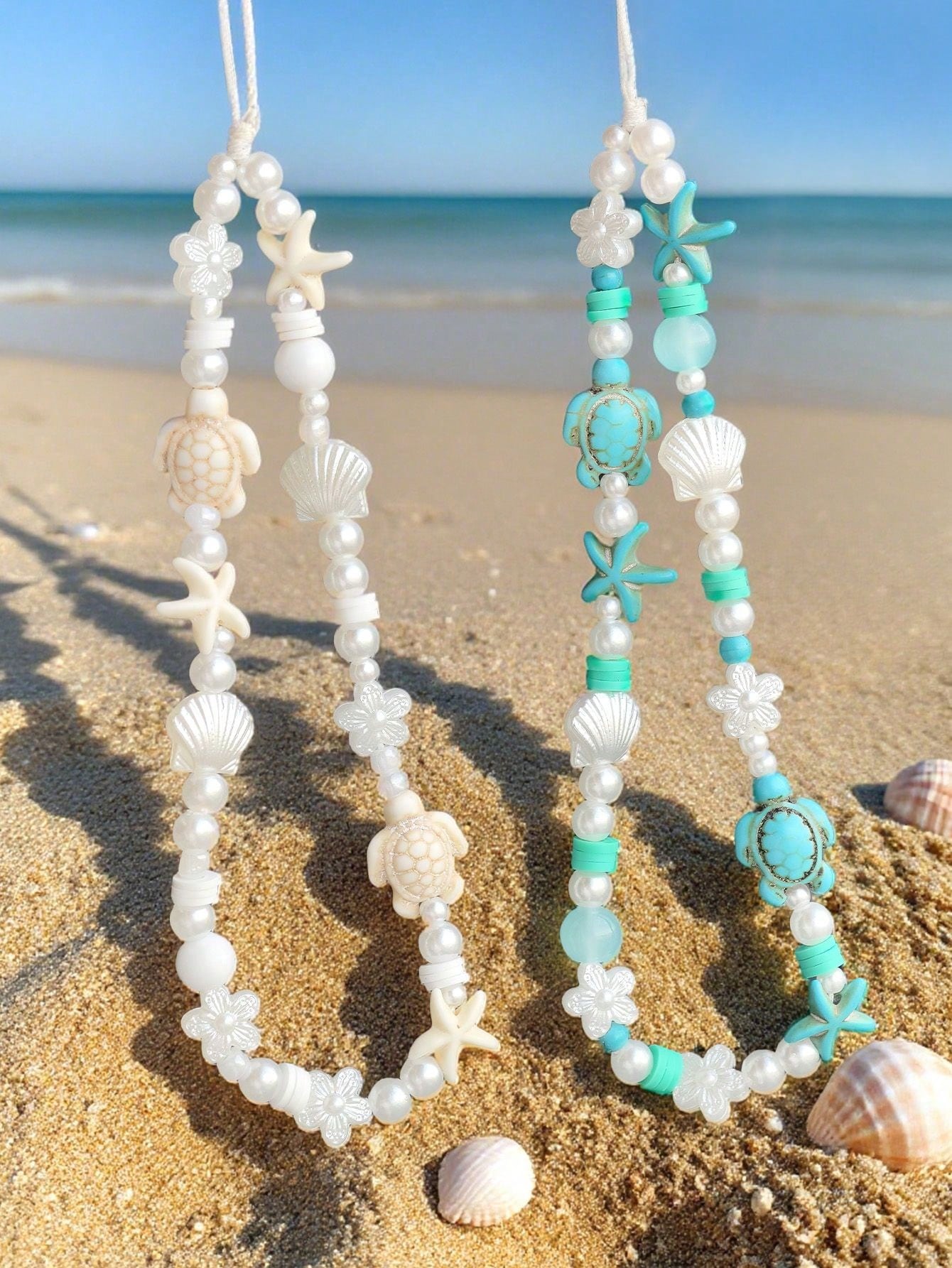 1pc Summer Ocean Creature Vacation Style Beaded Smartphone Lanyard Phone Strap Travel Vacation Accessory Pendant Phone Decoration Phone Accessory Smartphone Wristband Smartphone Shoulder Bag (Due To S