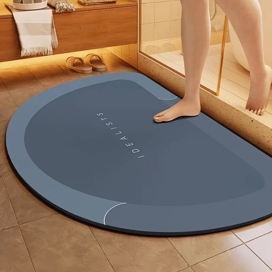 1pc Super Absorbent Non-Slip Bathroom Mat, Quick Dry Diatomite Design For Shower Bathtub Laundry Room Entryway Toilet Floor Mat