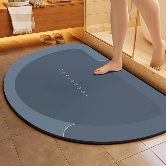 1pc Super Absorbent Non-Slip Bathroom Mat, Quick Dry Diatomite Design For Shower Bathtub Laundry Room Entryway Toilet Floor Mat