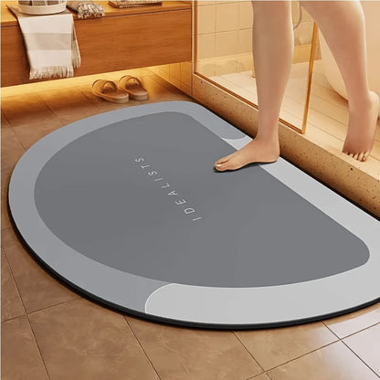1pc Super Absorbent Non-Slip Bathroom Mat, Quick Dry Diatomite Design For Shower Bathtub Laundry Room Entryway Toilet Floor Mat