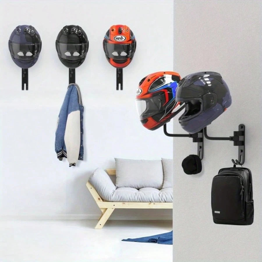 1pc Swivel Helmet Holder, Motorcycle/Bicycle Enthusiasts "Helmet Storage + Display" Dual-Use Essential! Designed For Motorcycle And Bicycle Riders, With "180-Degree Rotation + Wall-Mounted Installatio
