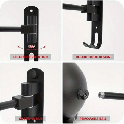 1pc Swivel Helmet Holder, Motorcycle/Bicycle Enthusiasts "Helmet Storage + Display" Dual-Use Essential! Designed For Motorcycle And Bicycle Riders, With "180-Degree Rotation + Wall-Mounted Installatio