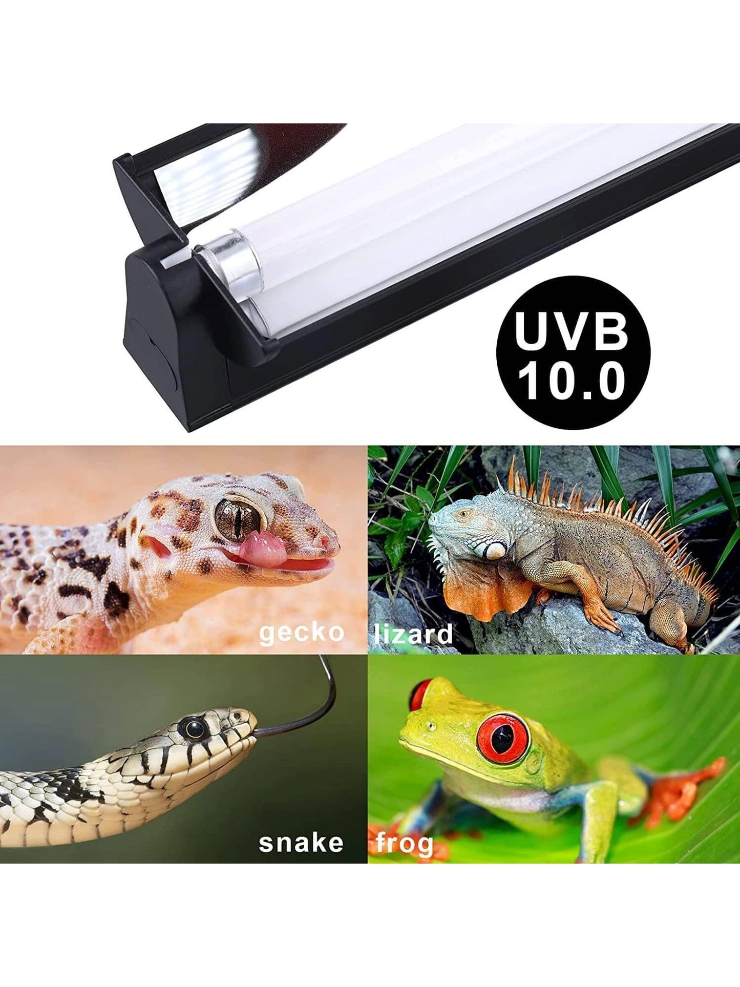 1PC T5 HO UVB Lighting Combo Kit, Terrarium Hood Comes With Desert 10.0 UVB T5 Lamp (39W)