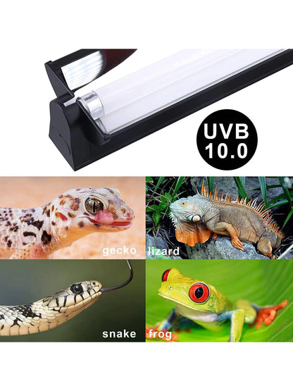 1PC T5 HO UVB Lighting Combo Kit, Terrarium Hood Comes With Desert 10.0 UVB T5 Lamp (39W)
