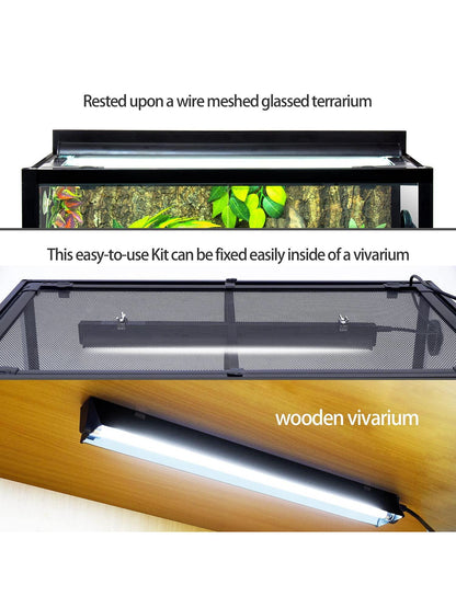 1PC T5 HO UVB Lighting Combo Kit, Terrarium Hood Comes With Desert 10.0 UVB T5 Lamp (39W)