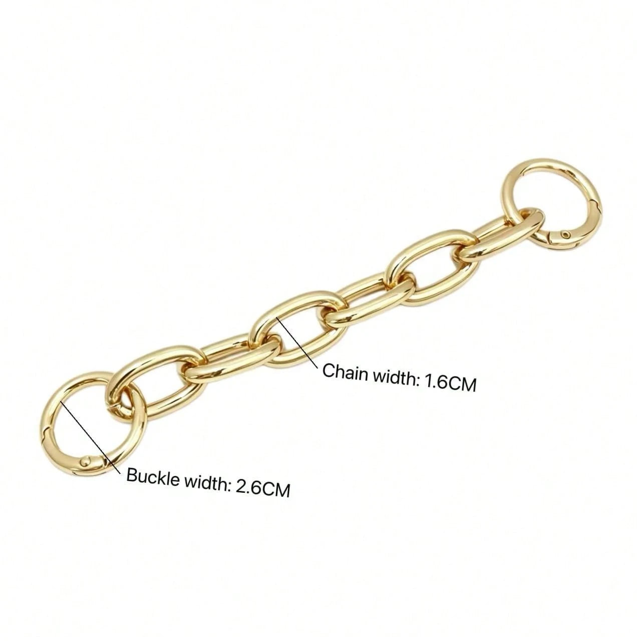 1pc Thick Metal Bag Extension Chain, Double Spring Clasp DIY Bag Strap Chain For Handbag And Crossbody Bag, Detachable Decorative Extension Chain Accessory