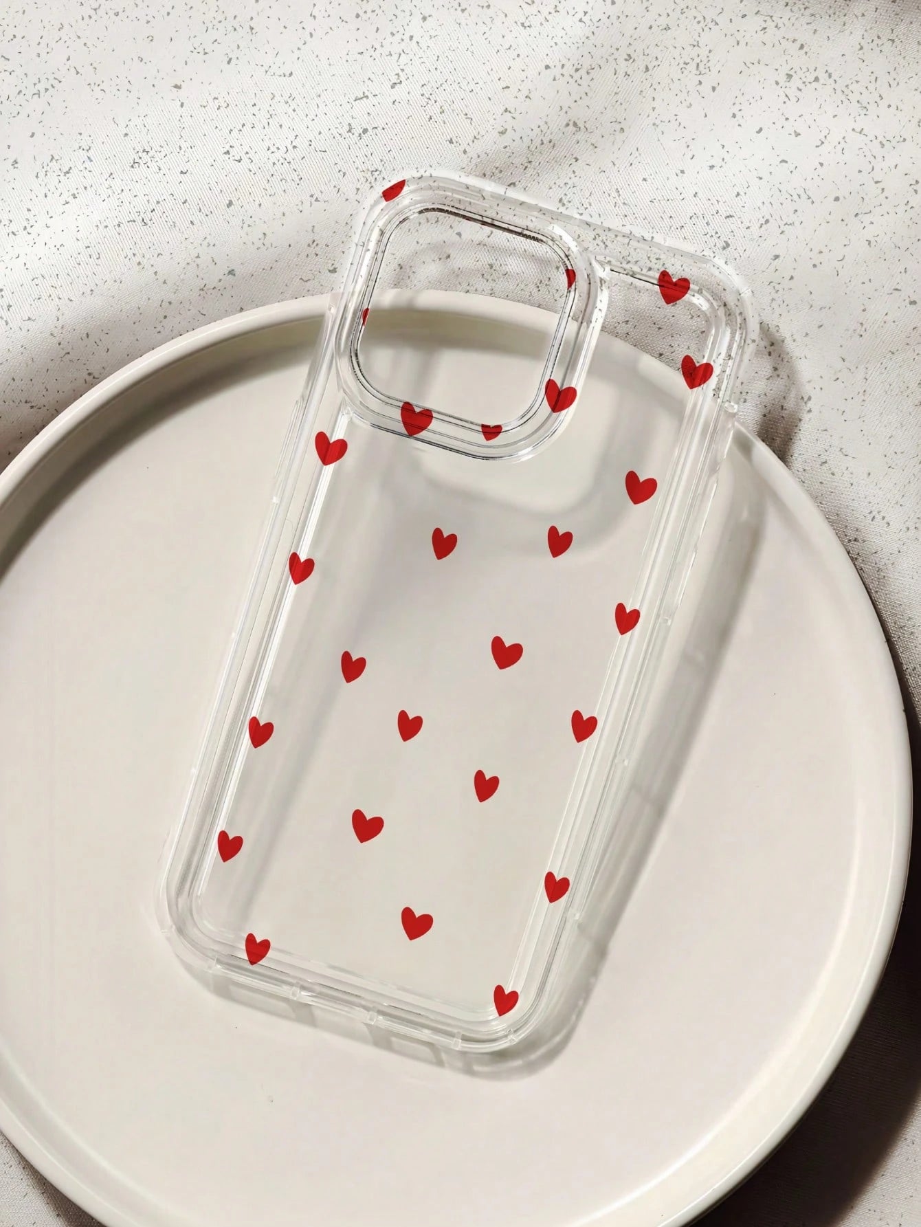 1pc Transparent Air Cushion Heart Design Full Coverage Shockproof Phone Case Compatible With Iphone 16 Pro Max/16 Pro/16/12/13/14/15 Plus/15 Pro/15/13 Pro Max/11/XR/ 17 Pro Max/17 Pro/17 And S21/S22/S