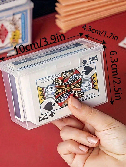 1pc Transparent Playing Card Box, Storage Box Fits 2 Decks Of Cards (Cards Not Included), Christmas, Halloween, Thanksgiving Gift