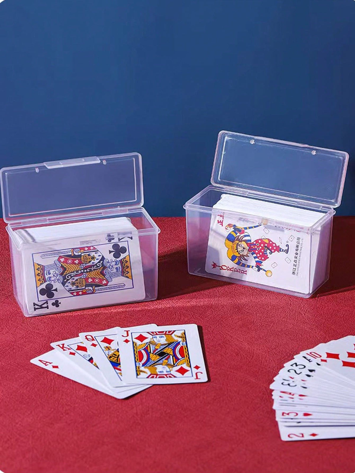 1pc Transparent Playing Card Box, Storage Box Fits 2 Decks Of Cards (Cards Not Included), Christmas, Halloween, Thanksgiving Gift