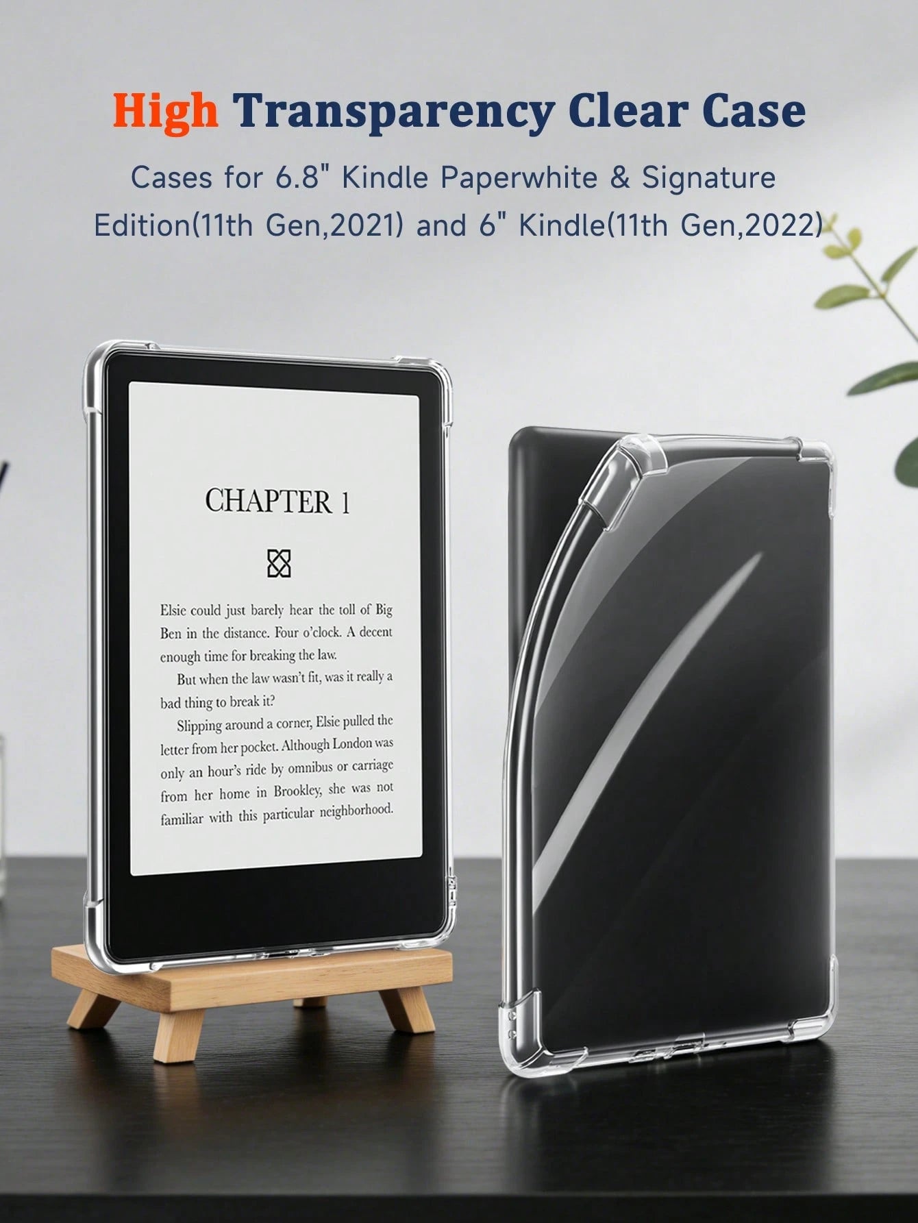 1pc Transparent Protective Case For Kindle, Anti-Drop, Full Coverage Transparent Protective Case, Silicone Soft Shell, Suitable For Kindle Paperwhite 11th Gen (2021)/ Kindle Paperwhite 12th Gen (2024