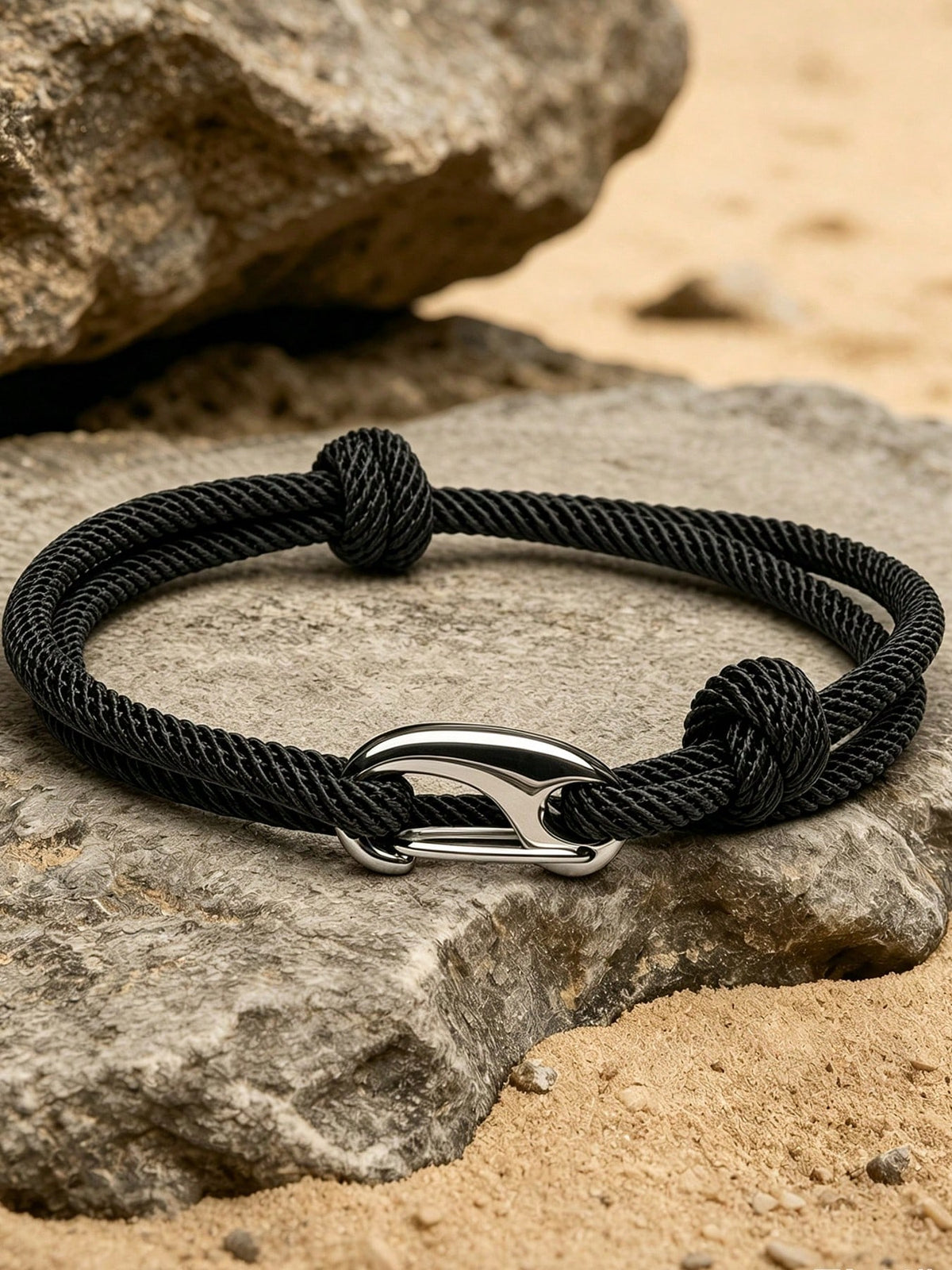 1pc Unisex Adjustable Braided Rope Bracelet, Nautical Sailboat Metal Buckle Durable Nylon Cord Wristband, Casual Outdoor Style Daily Wear Couple Gift