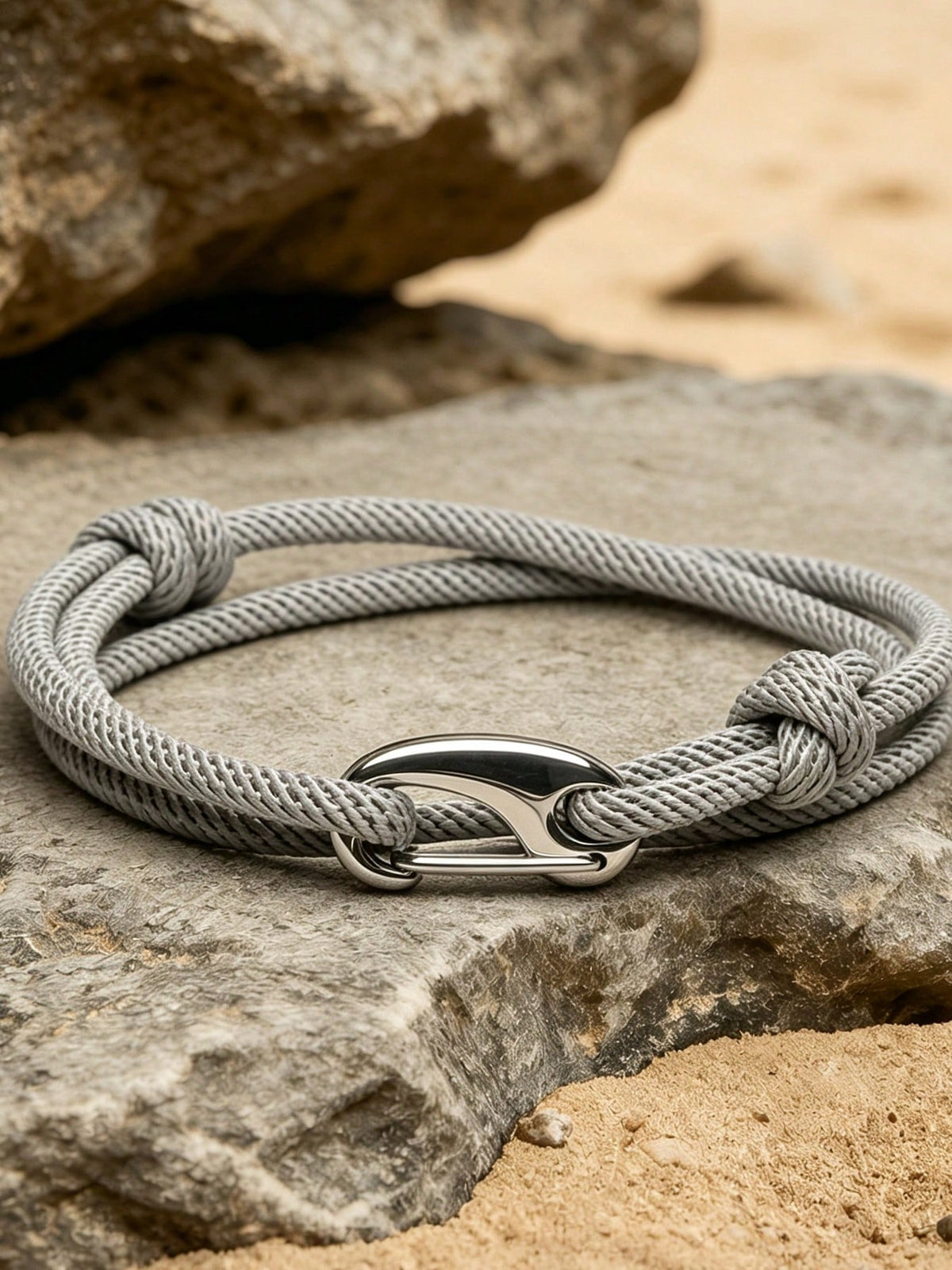 1pc Unisex Adjustable Braided Rope Bracelet, Nautical Sailboat Metal Buckle Durable Nylon Cord Wristband, Casual Outdoor Style Daily Wear Couple Gift