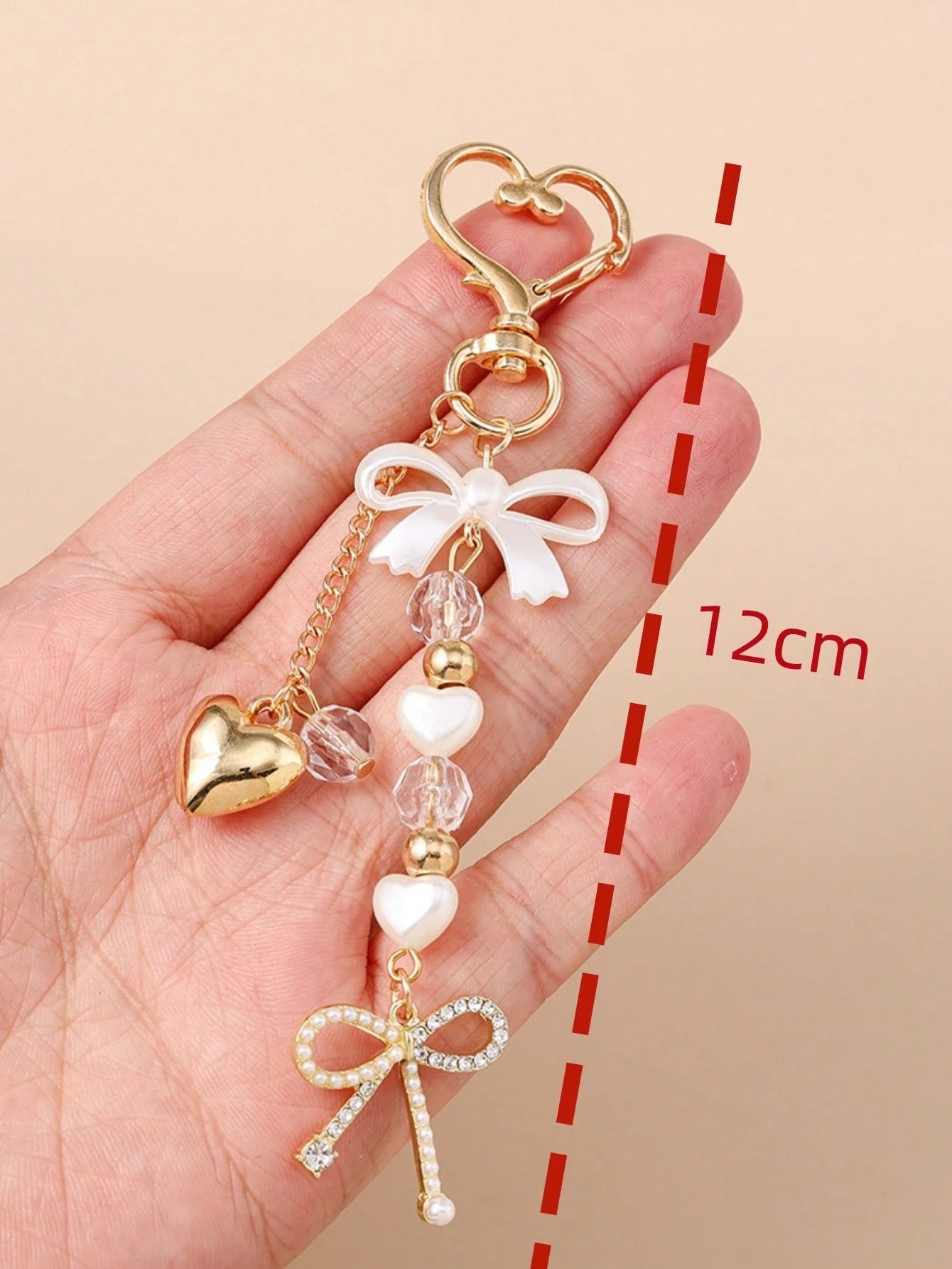 1pc Unisex Faux Pearl Bow Keychain Pendant Beach Vacation Series Gift For Friends Keychain Accessory Car Accessories For Woman Gifts For Women