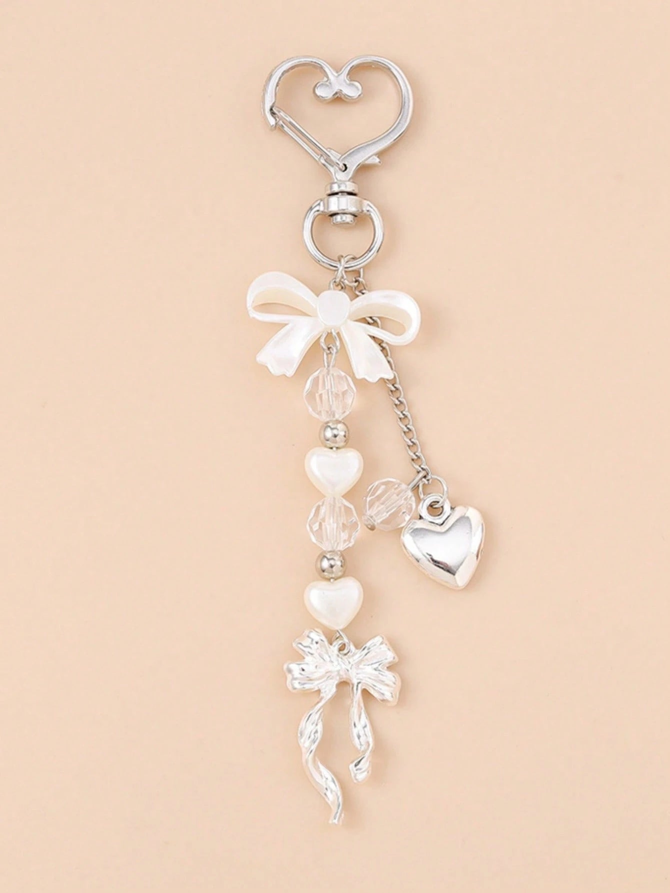 1pc Unisex Faux Pearl Bow Keychain Pendant Beach Vacation Series Gift For Friends Keychain Accessory Car Accessories For Woman Gifts For Women