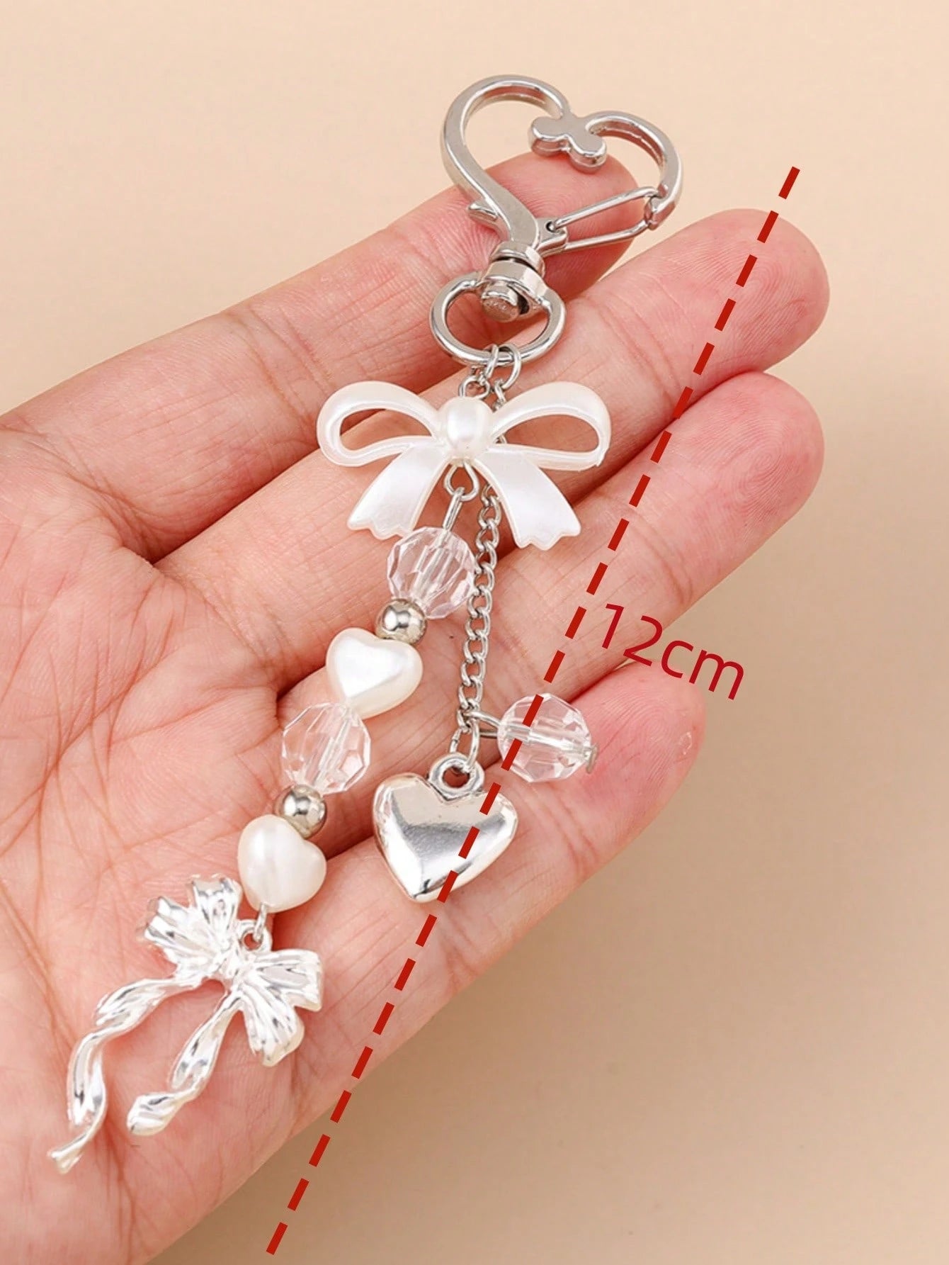 1pc Unisex Faux Pearl Bow Keychain Pendant Beach Vacation Series Gift For Friends Keychain Accessory Car Accessories For Woman Gifts For Women