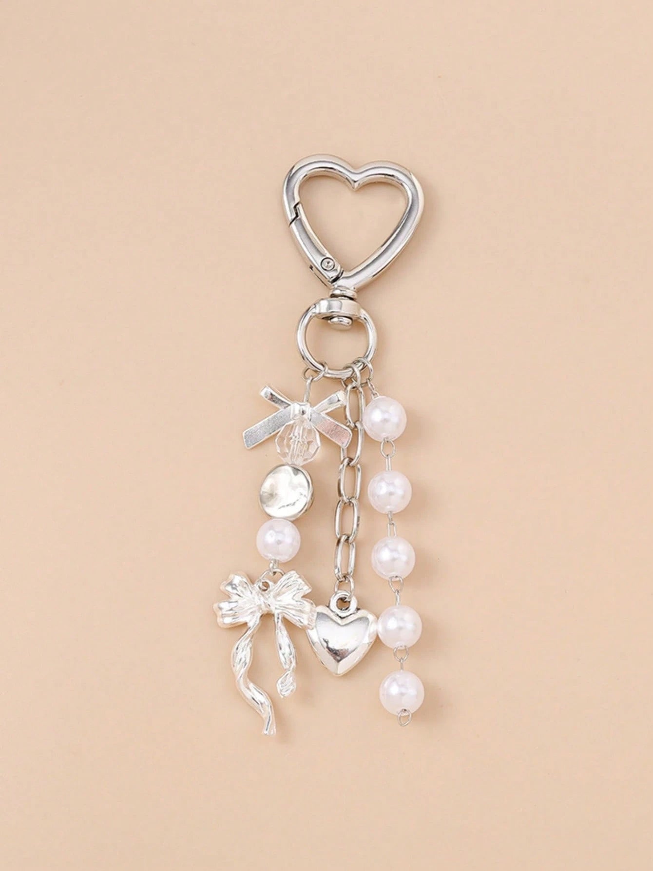 1pc Unisex Faux Pearl Bow Keychain Pendant Beach Vacation Series Gift For Friends Keychain Accessory Car Accessories For Woman Gifts For Women