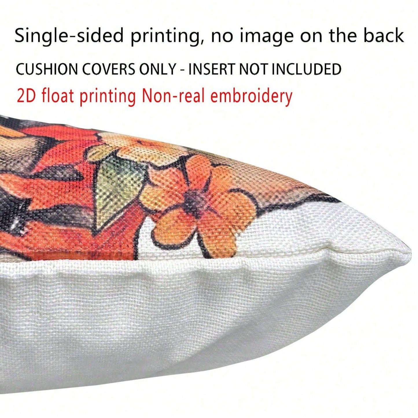 1pc Vintage Farmhouse Style Yellow Bee Embroidery Inspired Throw Pillow Cover, 2D Daisy Floral Print Cushion Case, Living Room Bedroom Sofa Decor, Linen Fabric Single-Sided Print, 18" X 18" (Without P