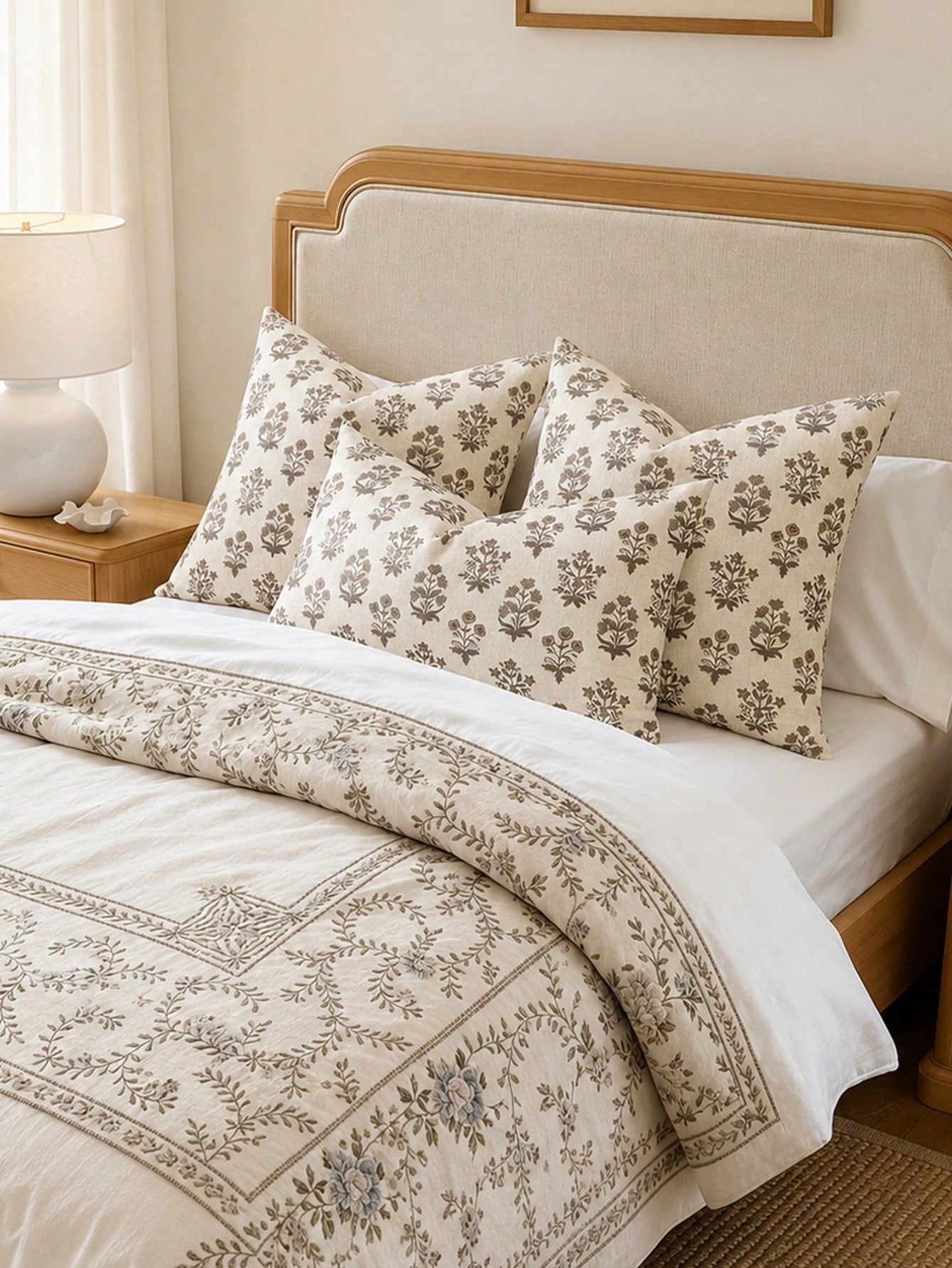 1pc Vintage Floral Cushion Covers, Modern Country-Style Printed Decorative Cushion Covers, Suitable For Sofas, Beds, And Living Rooms
