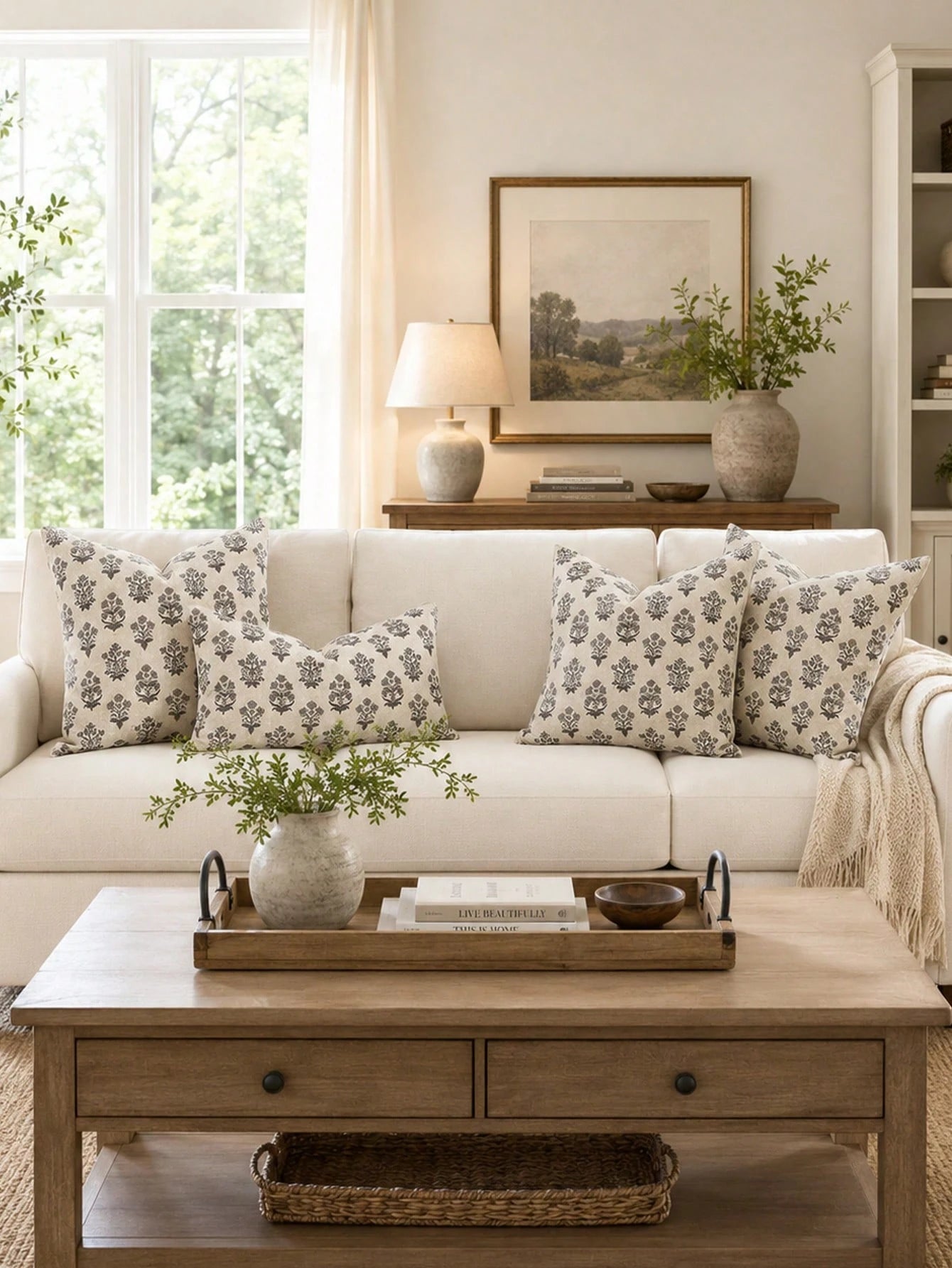 1pc Vintage Floral Cushion Covers, Modern Country-Style Printed Decorative Cushion Covers, Suitable For Sofas, Beds, And Living Rooms