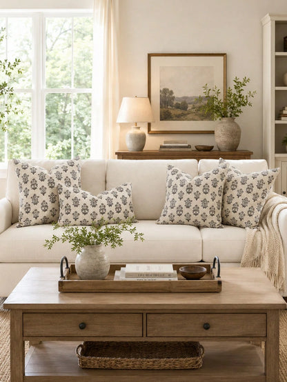 1pc Vintage Floral Cushion Covers, Modern Country-Style Printed Decorative Cushion Covers, Suitable For Sofas, Beds, And Living Rooms