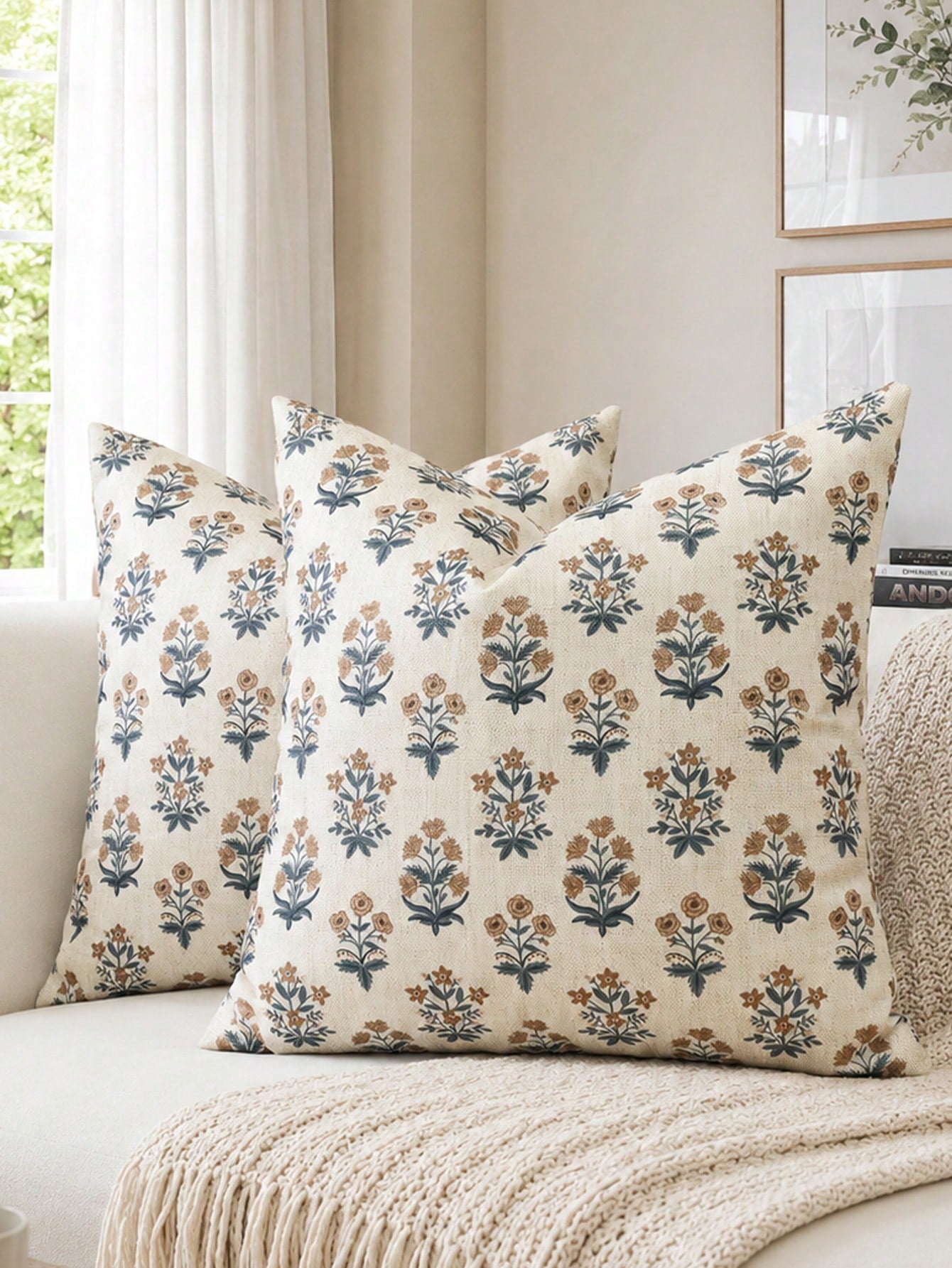 1pc Vintage Floral Cushion Covers, Modern Country-Style Printed Decorative Cushion Covers, Suitable For Sofas, Beds, And Living Rooms