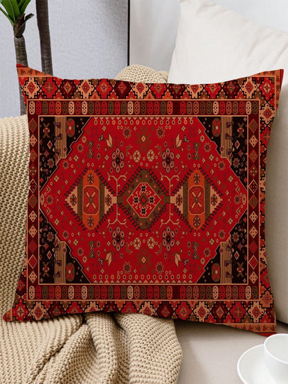 1pc Vintage Pattern Cushion Cover Without Filler, Modern Fabric Decorative Throw Pillow Cover For Home