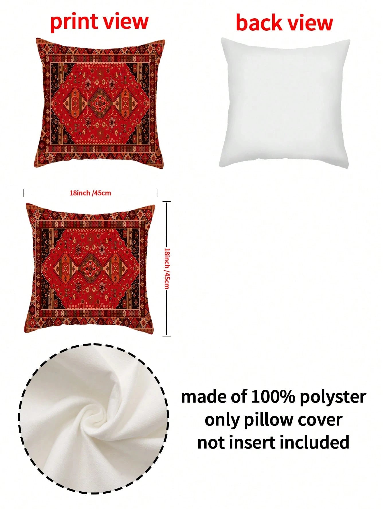 1pc Vintage Pattern Cushion Cover Without Filler, Modern Fabric Decorative Throw Pillow Cover For Home