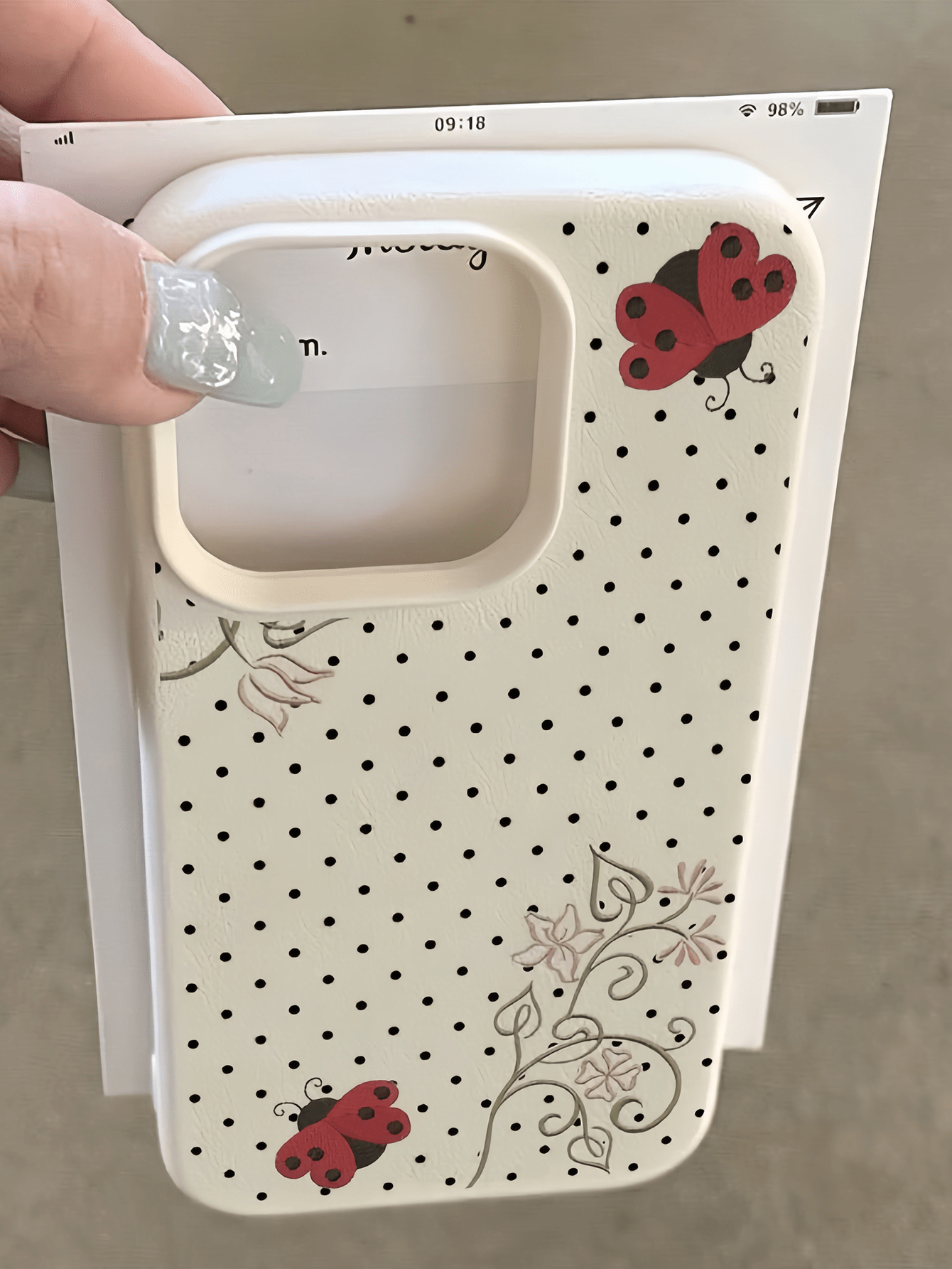 1pc White Ladybug Polka Dot Minimalist Personalized TPU Anti-Drop Soft Full Coverage Phone Case Compatible With Apple 17 16 15 14 13 12 11 Pro Max Air And Series