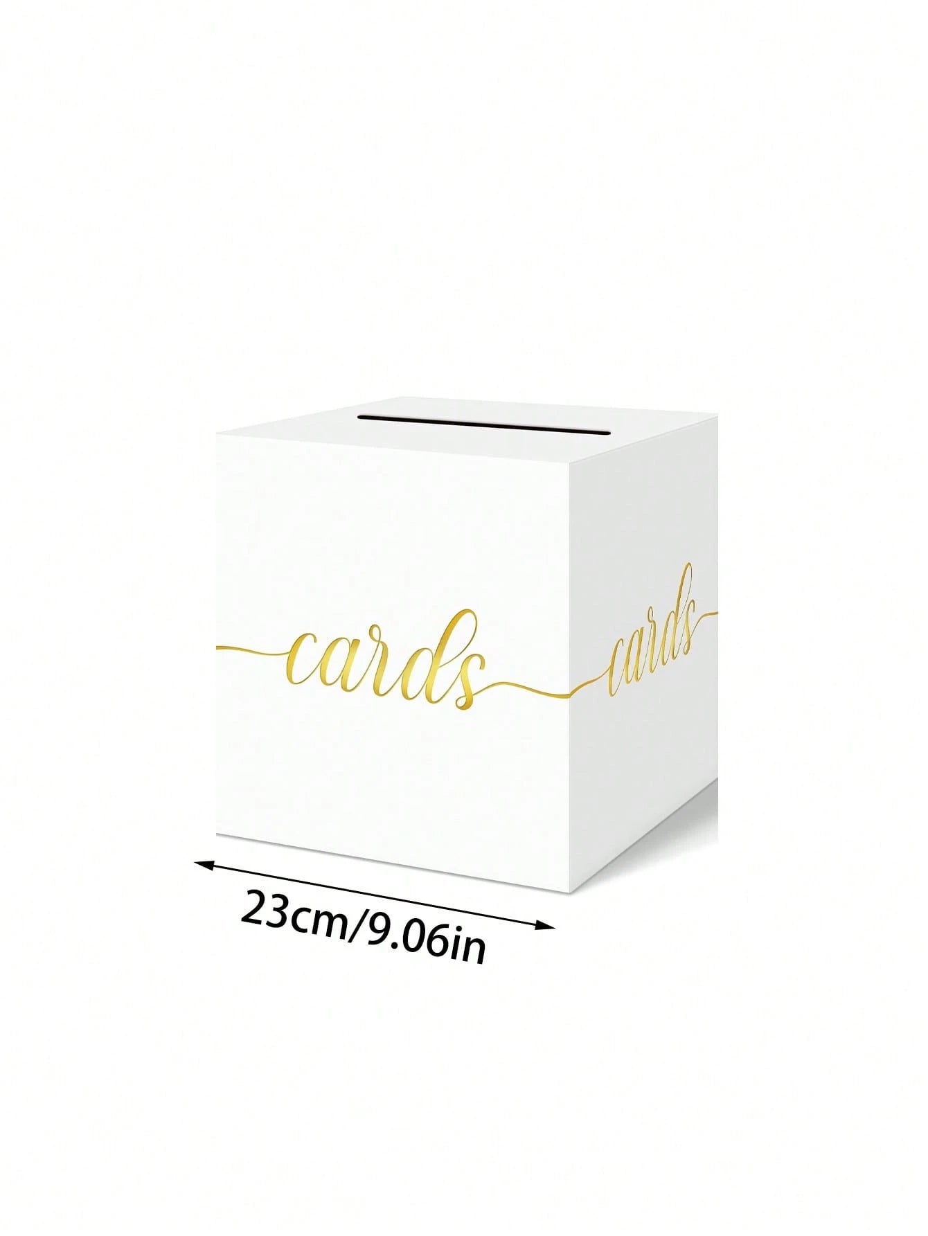 1pc White With Gold Foil Opening Gift Box- Elegant Square Gift Card/Red Envelope Box, Suitable For Baby Shower, First Birthday Party, Gender Reveal Party, Baptism, Wedding Table Decor And Party Suppl
