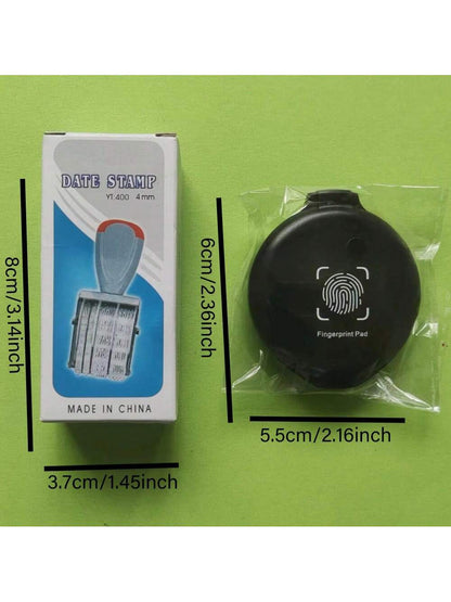 1pc With Black Ink Pad Rubber Stamp Date Stamp, Office Stamp, Rotary Stamp, Accounting & Receiving Stamp, Office Supplies Back To School,Back To School,School Supplies