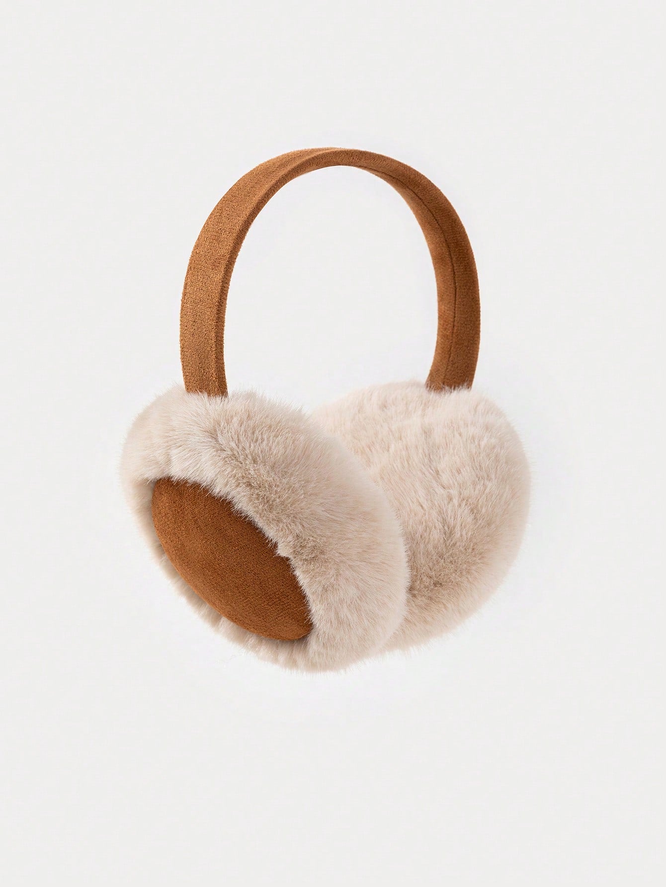 1pc Women's Deer Plush Plush Ruched Minimalist Ear Warmer, Fall/ Winter