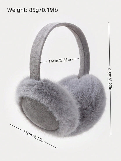 1pc Women's Deer Plush Plush Ruched Minimalist Ear Warmer, Fall/ Winter