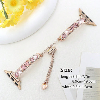 1pc Women's New Rhinestone Metal Strap, Compatible With Apple Smartwatch Band, Decorative Bracelet