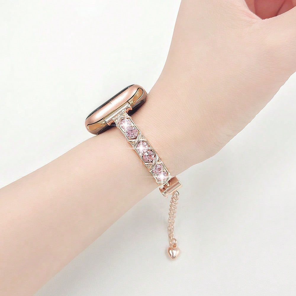 1pc Women's New Rhinestone Metal Strap, Compatible With Apple Smartwatch Band, Decorative Bracelet