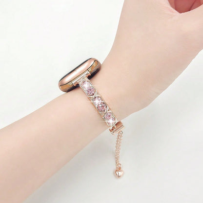 1pc Women's New Rhinestone Metal Strap, Compatible With Apple Smartwatch Band, Decorative Bracelet