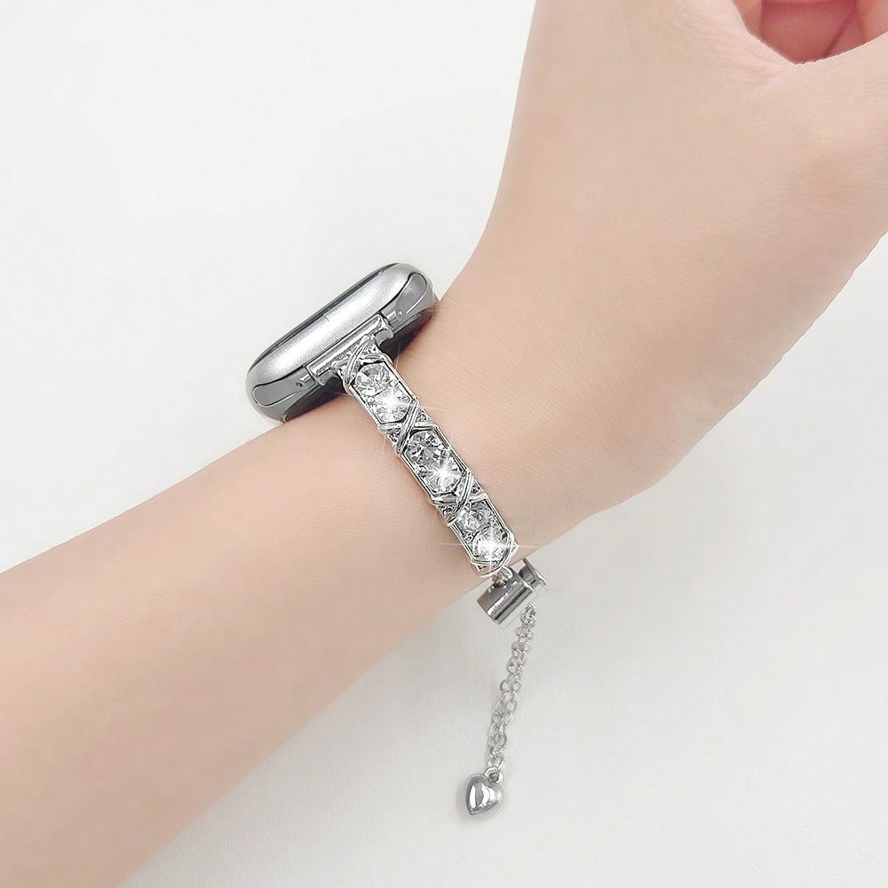 1pc Women's New Rhinestone Metal Strap, Compatible With Apple Smartwatch Band, Decorative Bracelet