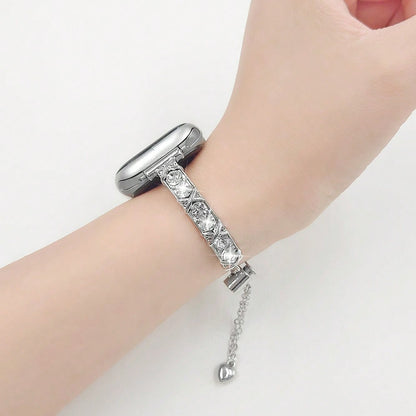 1pc Women's New Rhinestone Metal Strap, Compatible With Apple Smartwatch Band, Decorative Bracelet