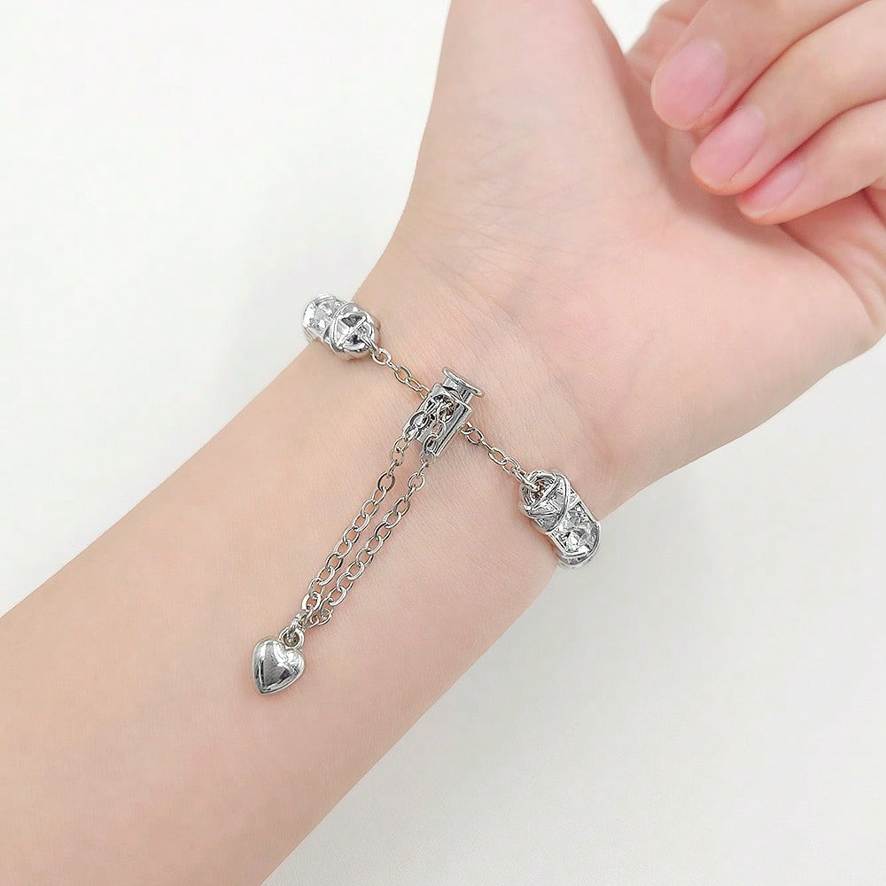 1pc Women's New Rhinestone Metal Strap, Compatible With Apple Smartwatch Band, Decorative Bracelet