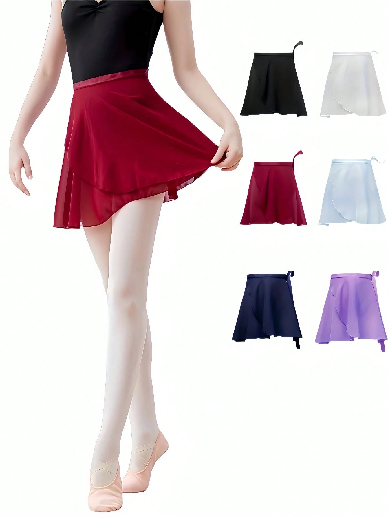 1pc Women's Semi-Sheer Ballet Skirt, Tie Waist, Long Beach Skirt, Wrap Skirt, Dance Skirt, Ballet Skirt, New Adult Women Skirt, Elastic Waist Ballet Practice Tulle Skirt, Dance Accessories, Elegant Wo