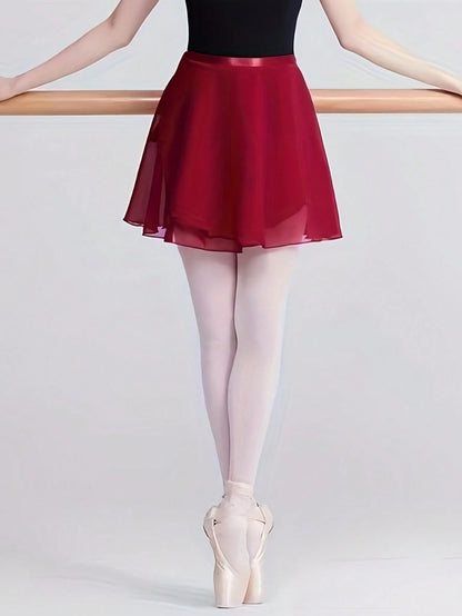 1pc Women's Semi-Sheer Ballet Skirt, Tie Waist, Long Beach Skirt, Wrap Skirt, Dance Skirt, Ballet Skirt, New Adult Women Skirt, Elastic Waist Ballet Practice Tulle Skirt, Dance Accessories, Elegant Wo