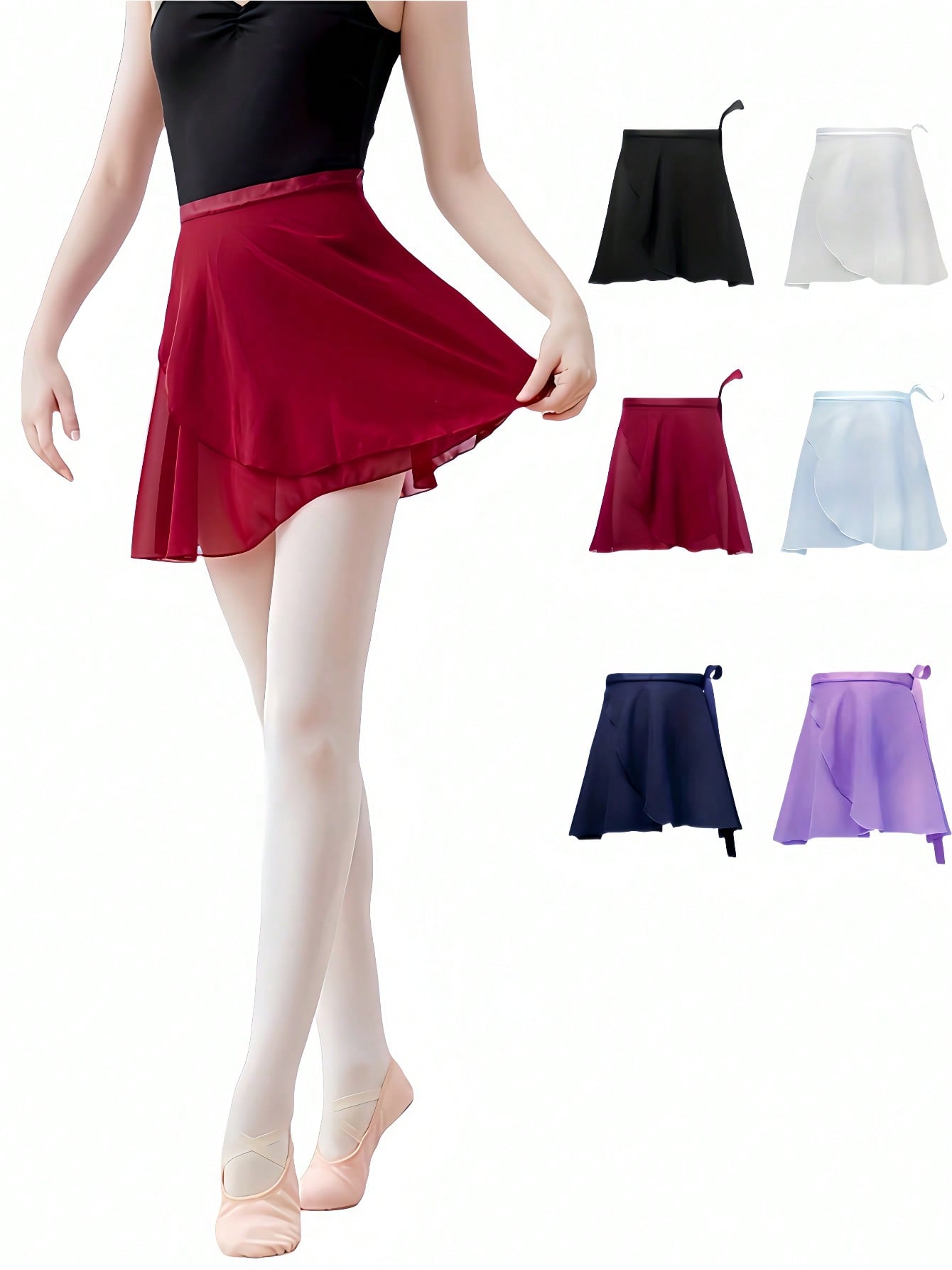 1pc Women's Semi-Sheer Ballet Skirt, Tie Waist, Long Beach Skirt, Wrap Skirt, Dance Skirt, Ballet Skirt, New Adult Women Skirt, Elastic Waist Ballet Practice Tulle Skirt, Dance Accessories, Elegant Wo