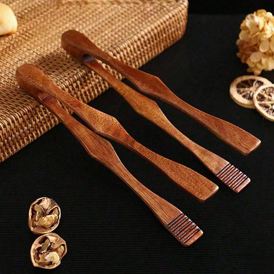 1pc Wooden Food Clip, BBQ Tong, Salad Clip, Pastry Clip, Bread Clip