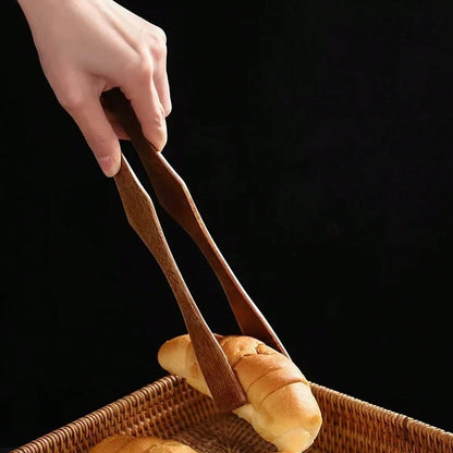 1pc Wooden Food Clip, BBQ Tong, Salad Clip, Pastry Clip, Bread Clip