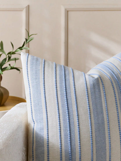 1pc Woven Wide Stripe Decorative Throw Pillow Cover, Casual Home Decor